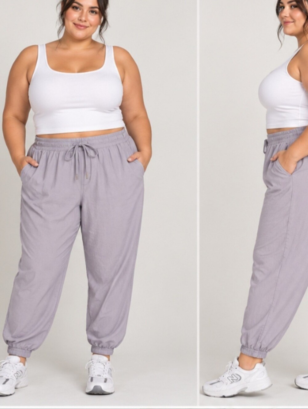 Lightweight Jogger Pants Pull-on Elastic Waist Zip Pockets Drawstring Nylon 2XL - Picture 1 of 11